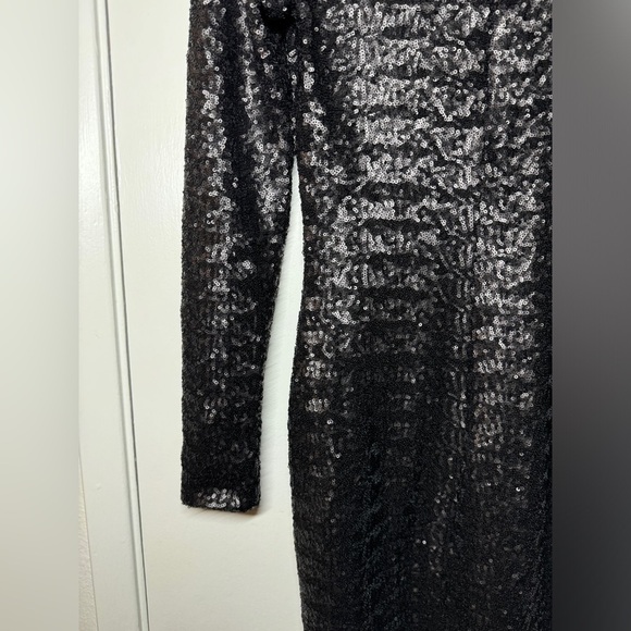 NWT Bailey 44 Heart Of Glass Allover Sequins Black Mini Long Sleeve Dress XS - Picture 13 of 17